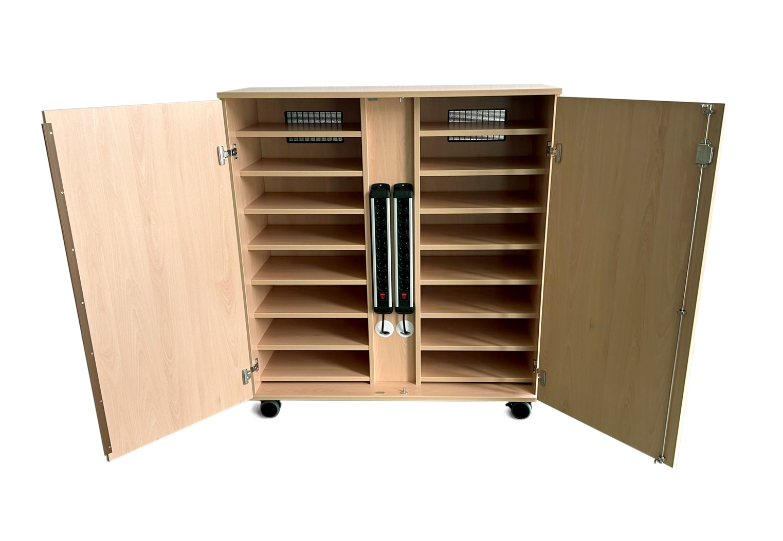 Medienschrank Laptop - iPad - Lade Wagen 16 Fächer