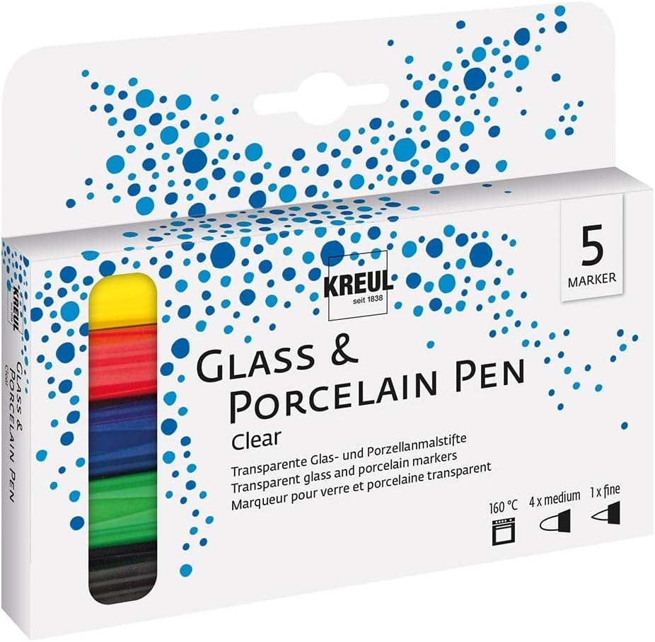 Glass & Porcelain Pen Clear, 5er Set