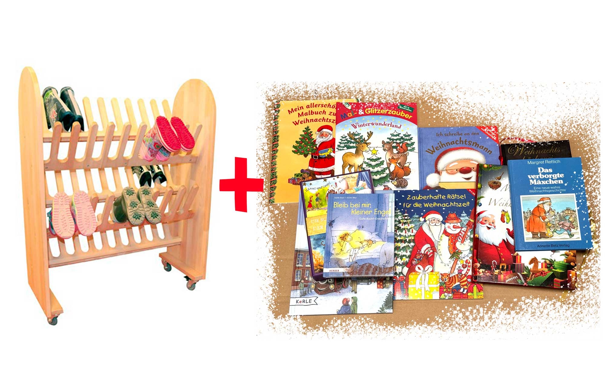 Stiefelwagen + 20 Weihnachtsbücher Gratis