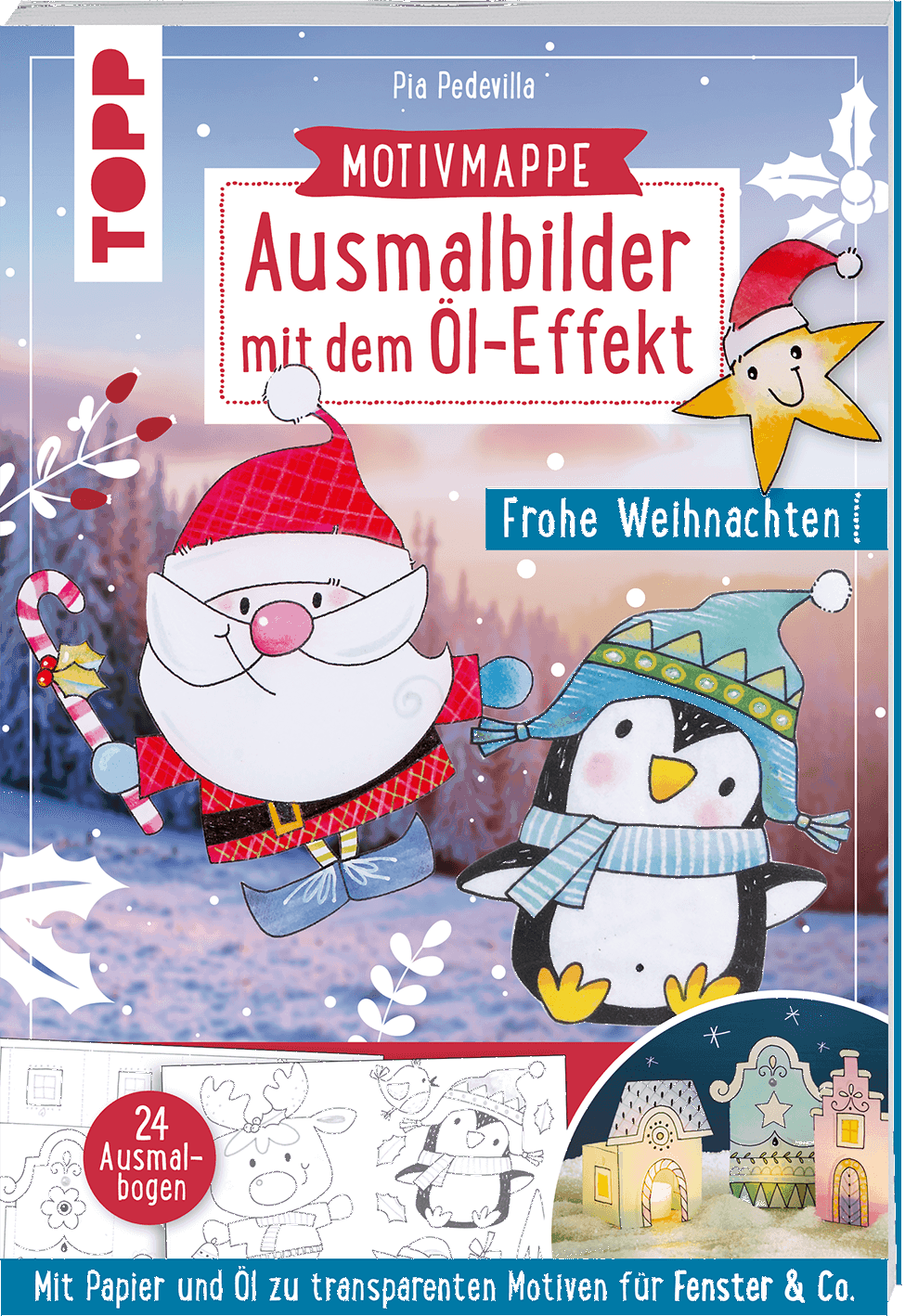 Ausmalbilder mit dem Öl-Effekt - Frohe Weihnachten