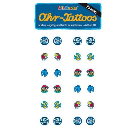 Ohr-Tattoos-Piraten,6 Pärchen,je 2-fach