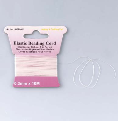 Gummiband elastisch 0,3 mm x 10 m, weiß