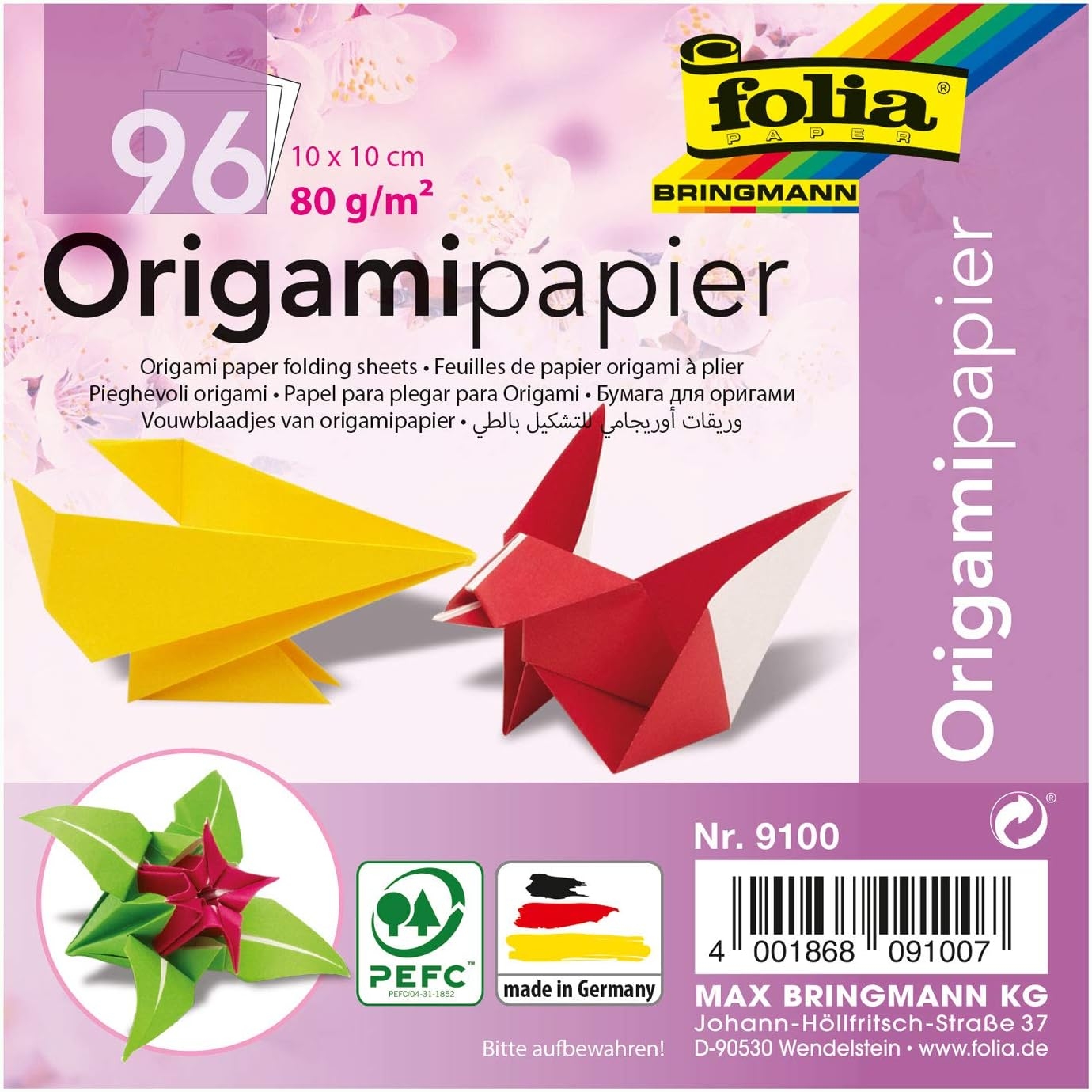 Faltblätter aus Origamipapier