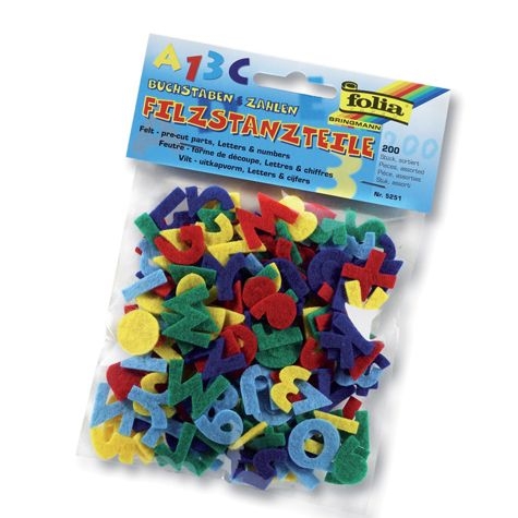 Filzstanzteile "Buchstaben und Zahlen" Filzstanzteile "Buchstaben und Zahlen"