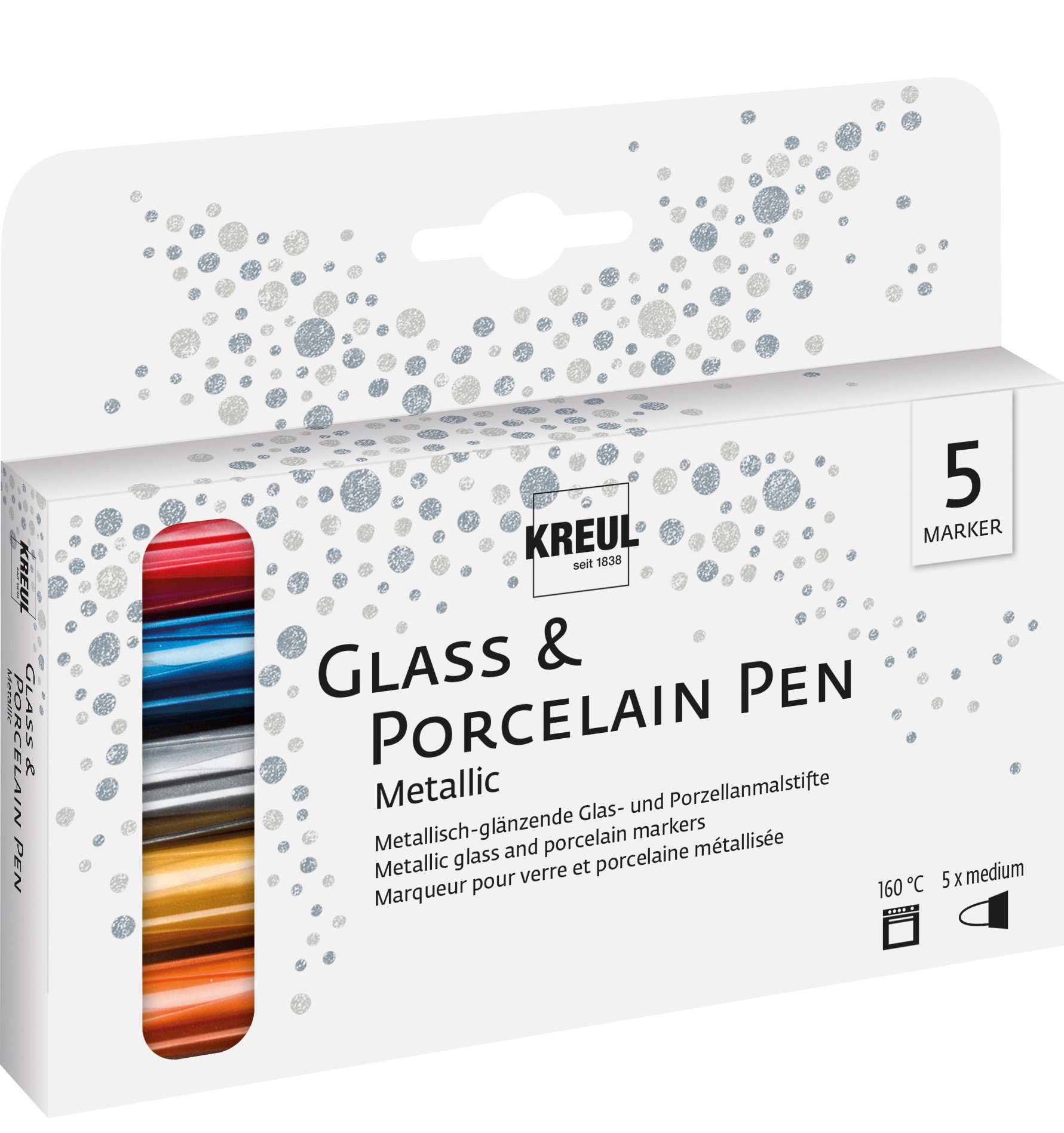 Glass & Porcelain Pen Metallic, 5er Set Glass & Porcelain Pen Metallic, 5er Set