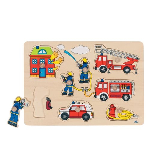 GOKI Steckpuzzle Feuerwehr aus Holz GOKI Steckpuzzle Feuerwehr aus Holz