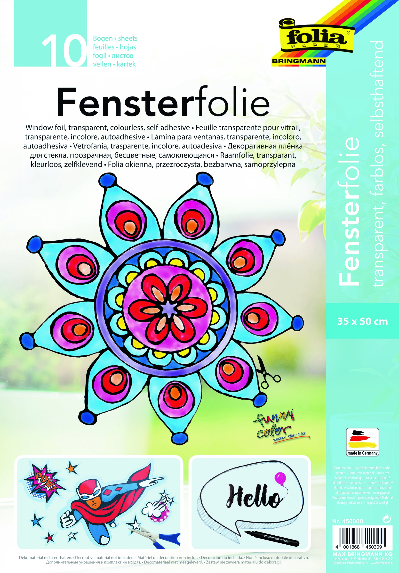 Fensterfolie farblos, 10 Bogen Fensterfolie farblos, 10 Bogen