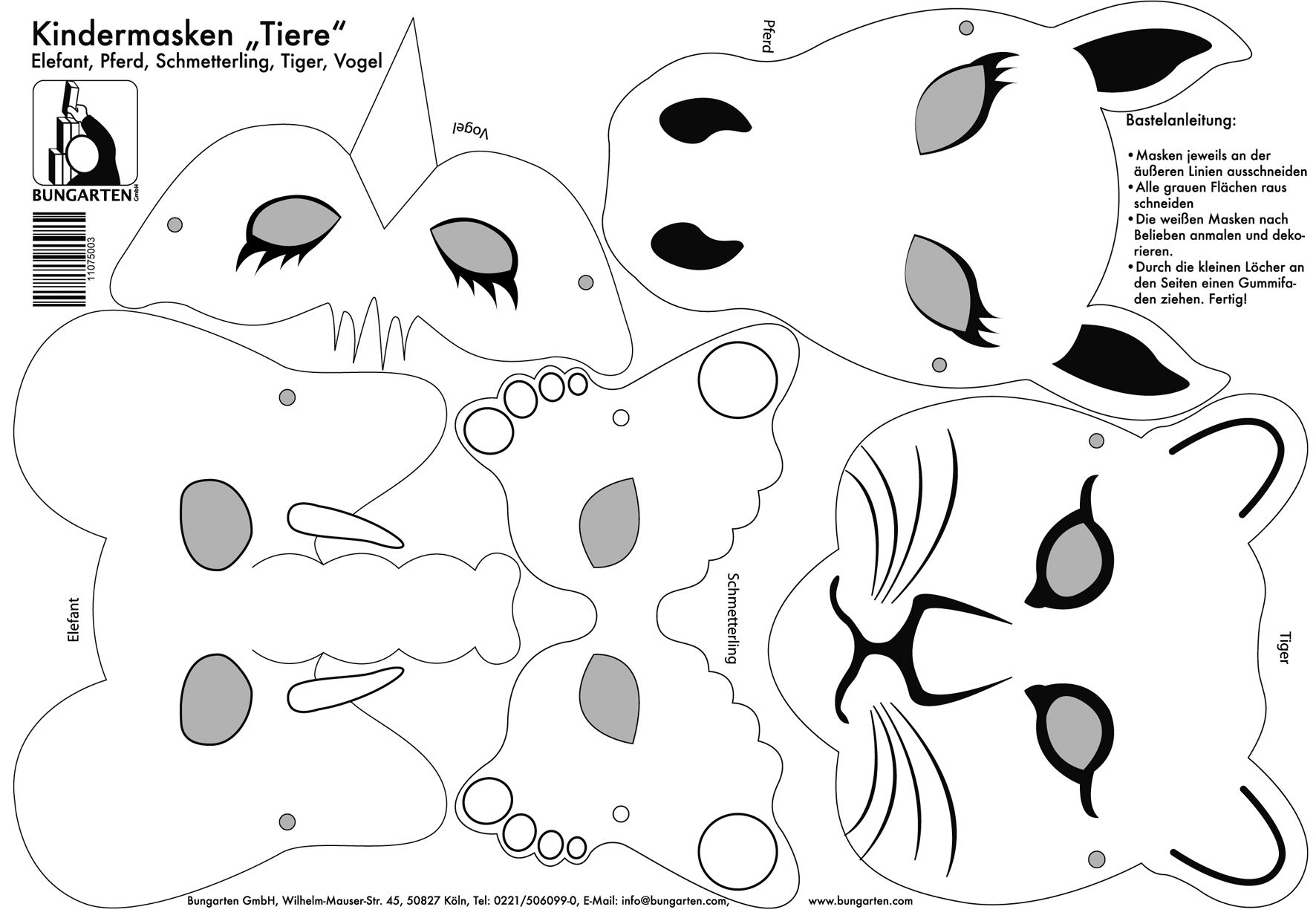 Kindermasken "Tiere" Kindermasken "Tiere"