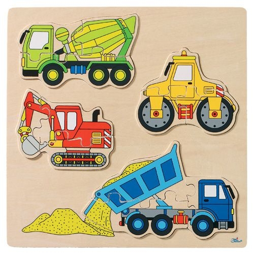 Einlegepuzzle "Baufahrzeuge", 12-teilig Einlegepuzzle "Baufahrzeuge", 12-teilig