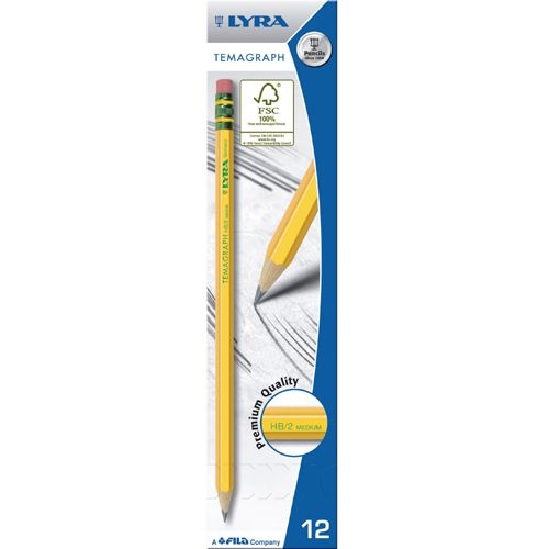 Lyra Temagraph, Bleistift mit Radierer, Härte HB Lyra Temagraph, Bleistift mit Radierer, Härte HB