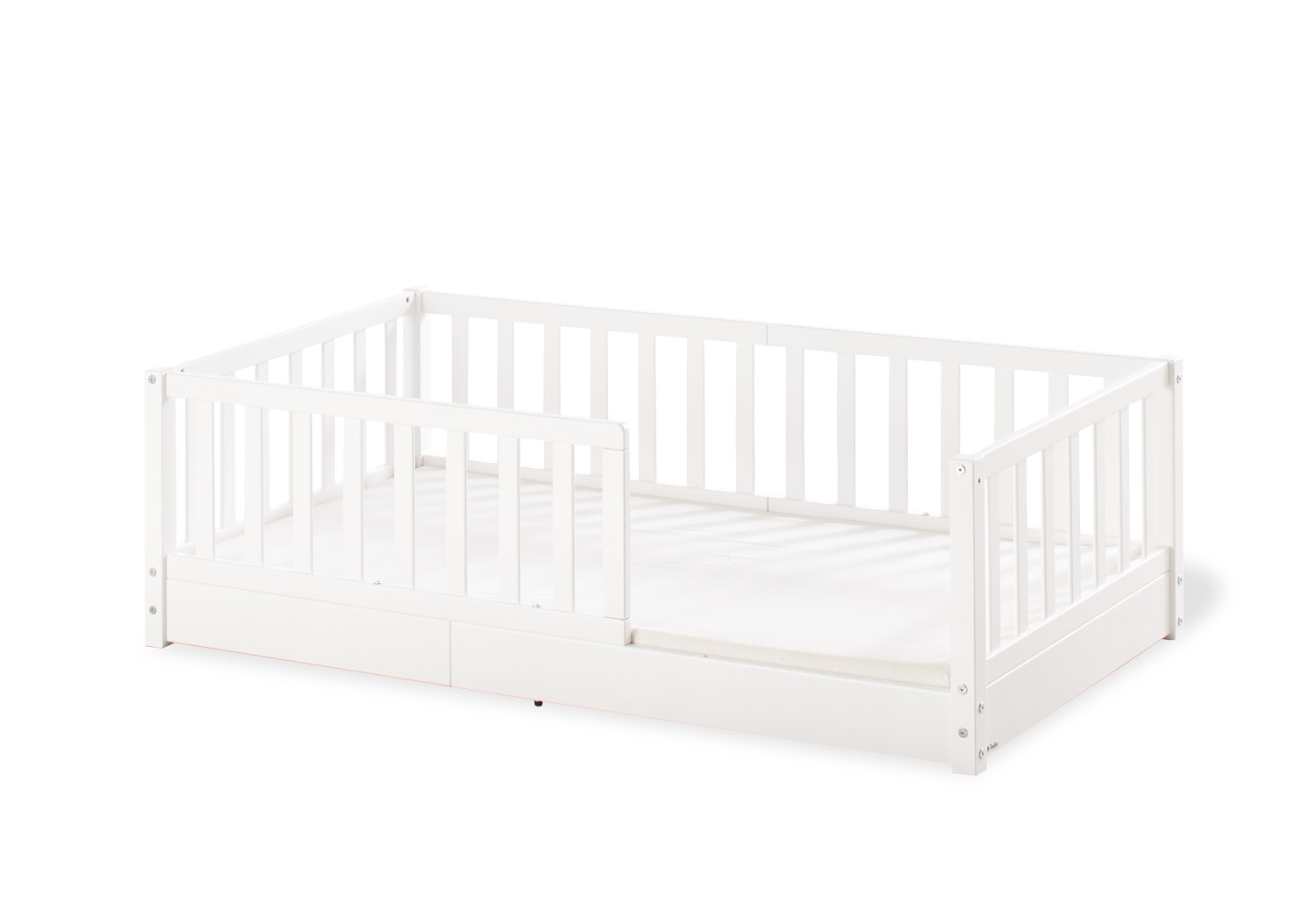 Bodenbett 'Evi', 70 x 140 cm, weiß lackiert