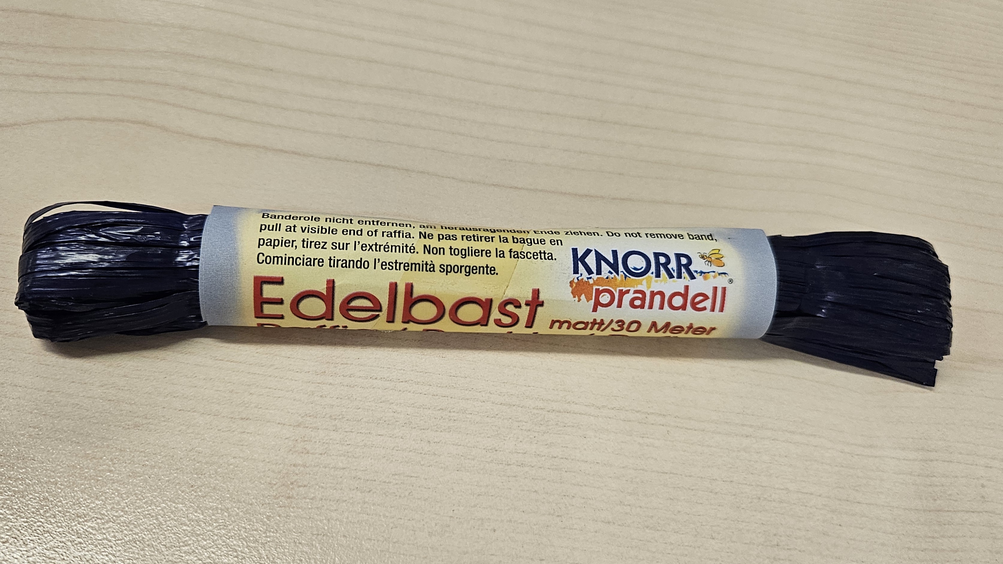Edelbast glänzend, Bündel á 30m,dunkelblau