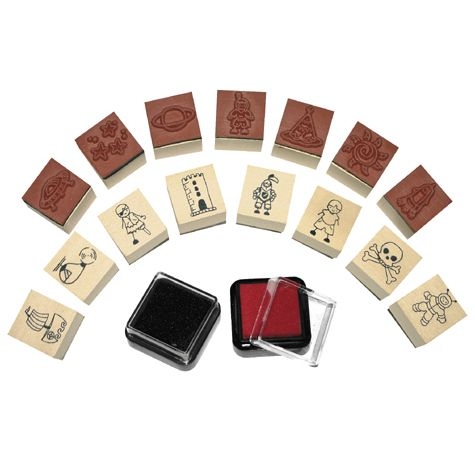 Stempel Jungs, 2x2x2cm,15 Stück