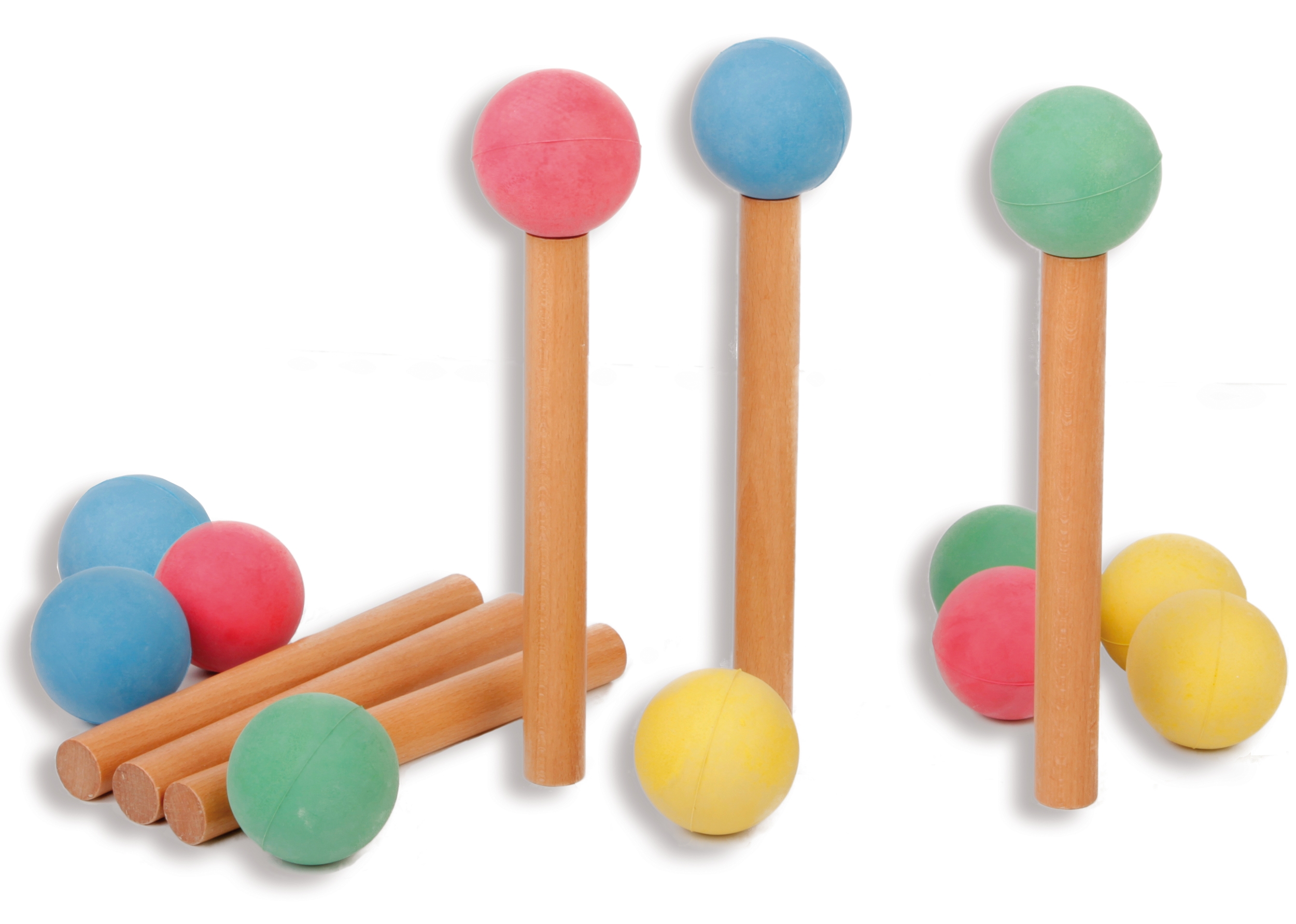 Balltragestäbe aus Buche, 22 cm, 6er-Set Balltragestäbe aus Buche, 22 cm, 6er-Set