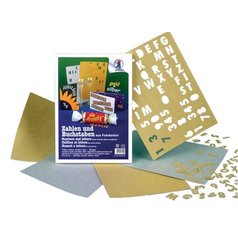 Zahlen und Buchstaben silber + gold Zahlen und Buchstaben silber + gold