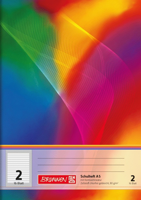 Schulheft A5 14 Liniensysteme, Lineatur 2