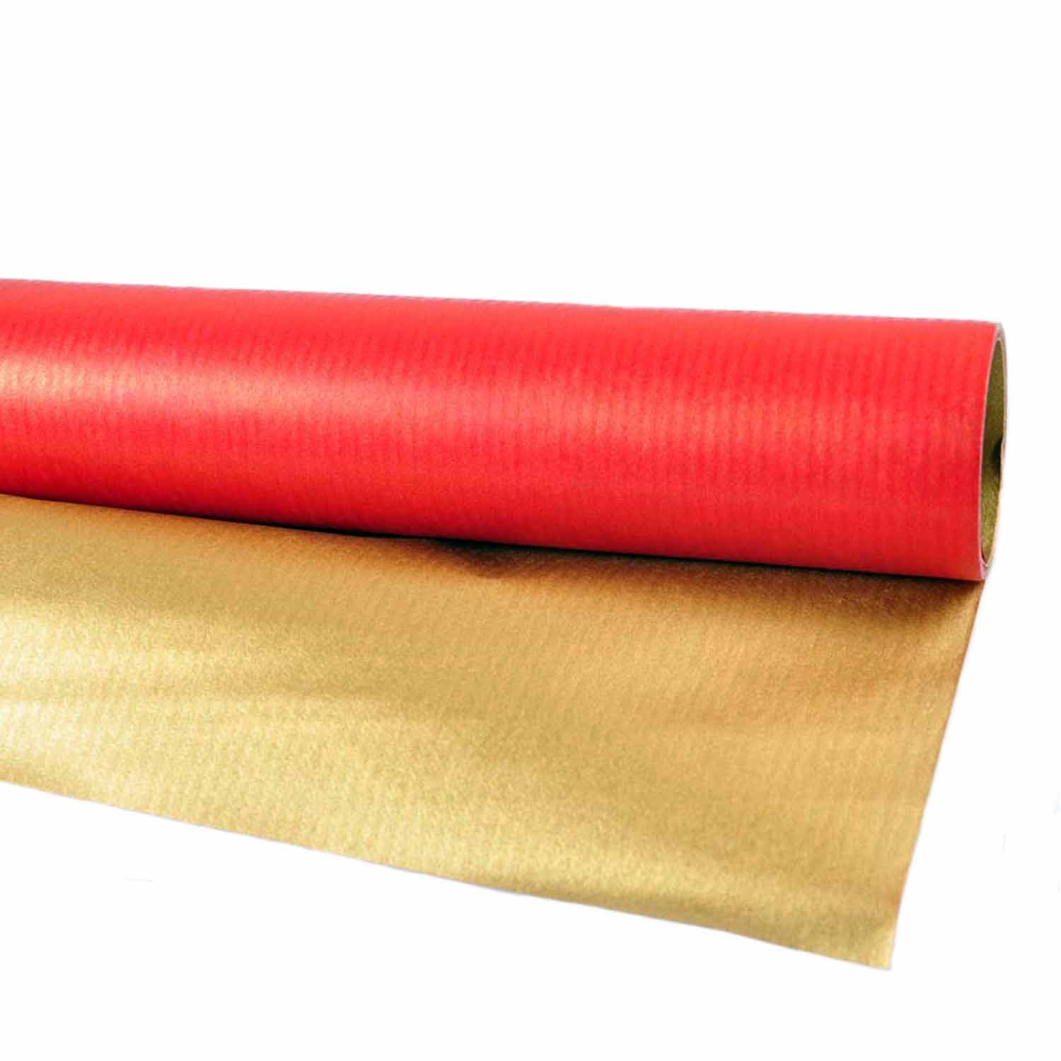 Geschenkpapier 70 x 200 cm, hochrot/gold Geschenkpapier 70 x 200 cm, hochrot/gold
