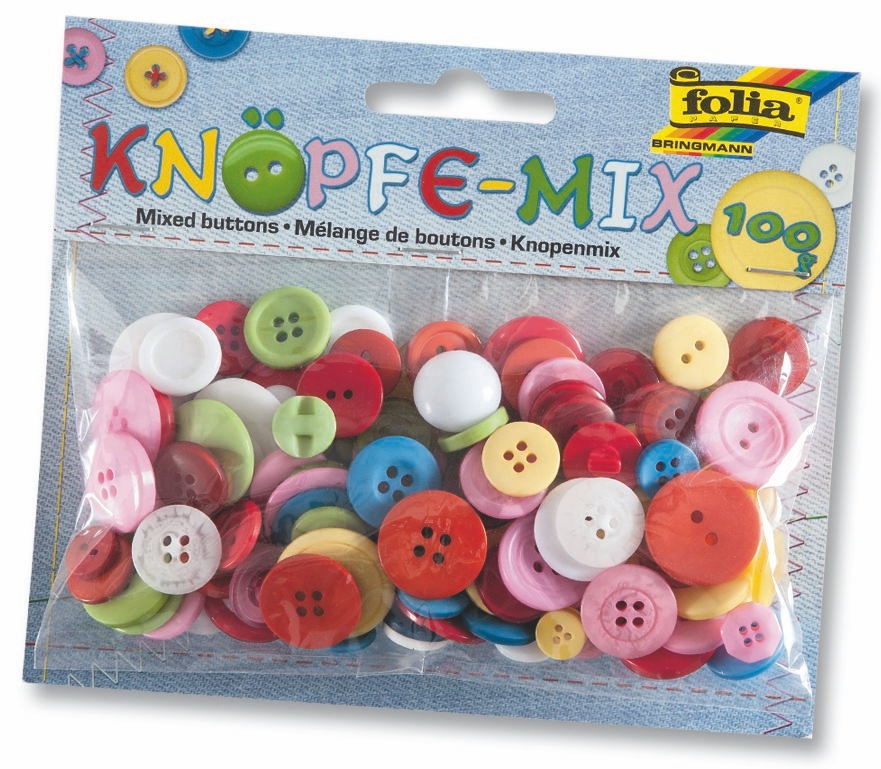 Knöpfemix, 100 g, farbig sortiert