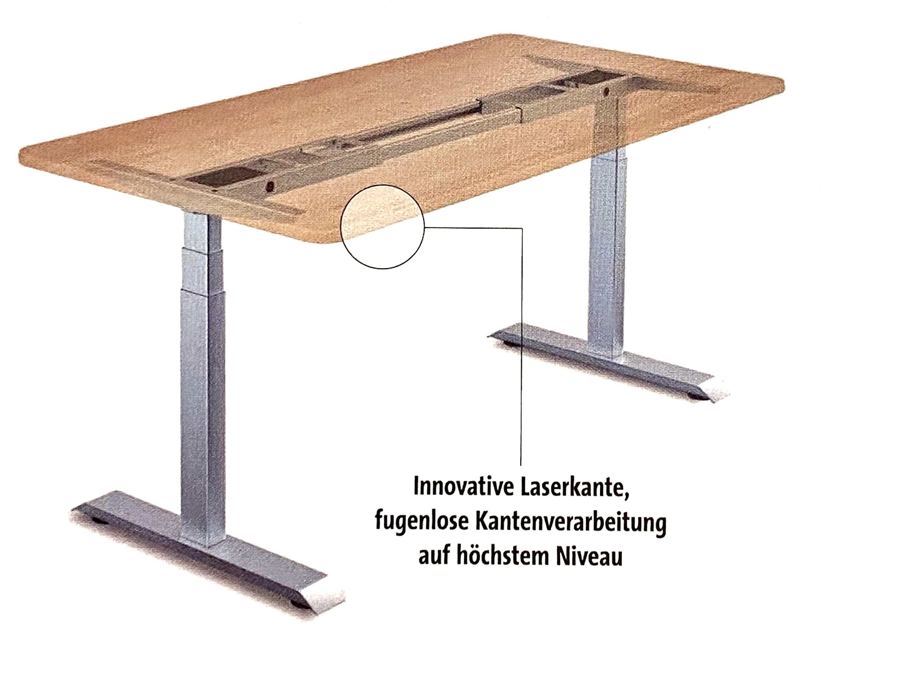 Schreibtisch - höhenverstellbar, 160 x 80 cm