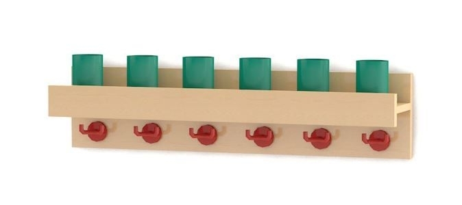 Waschraumleiste mit Blende mit Haken