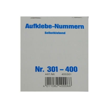 Aufklebenummern zur Auszeichnung von Gewinnen
