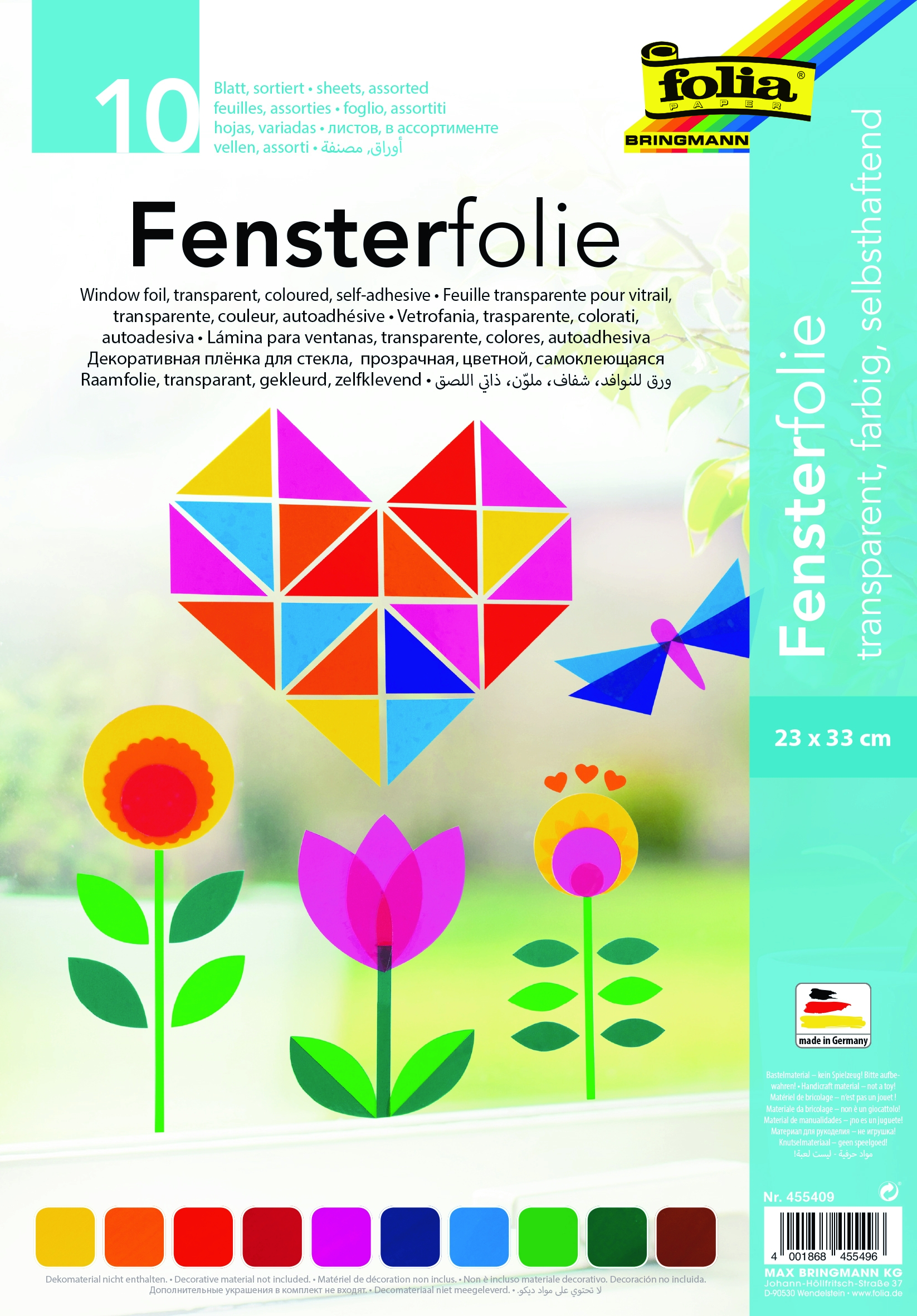 Fenster- Buntfolie, transparent, 23 x 33 cm Fenster- Buntfolie, transparent, 23 x 33 cm