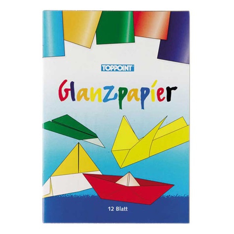 Glanzpapierheft DIN A5, farbig sort. 12 Blatt