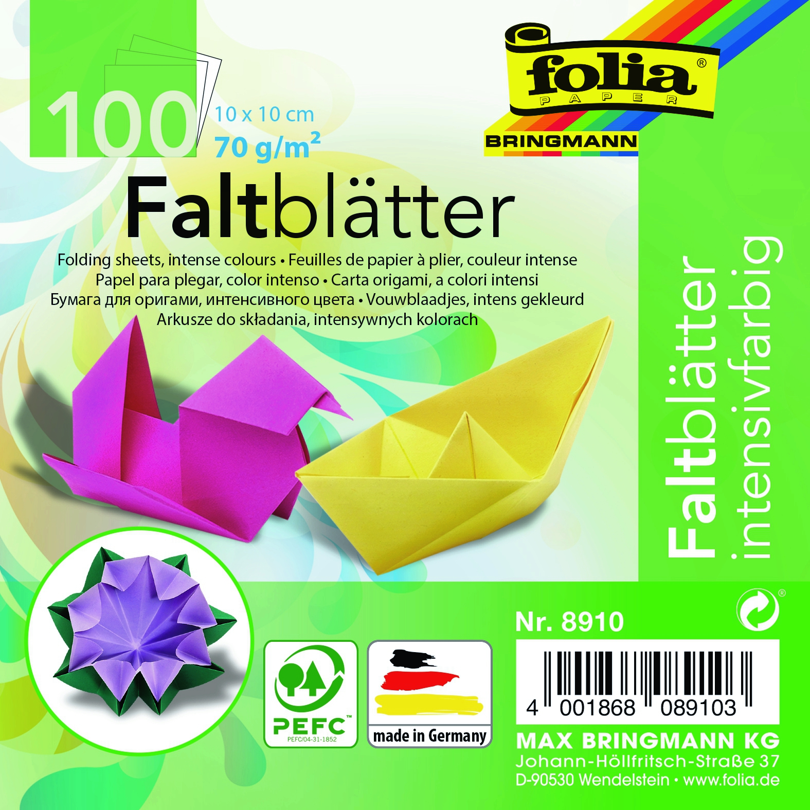 Faltblätter intensivfarbig, 100 Blatt